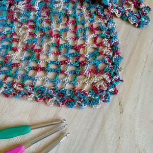 Baktus scarf in multicolor cotton crocheted image 3