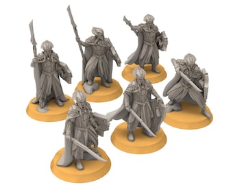 Darkwood - Forest King Guard - Spear, Middle rings miniatures pour wargame D&D, SDA...