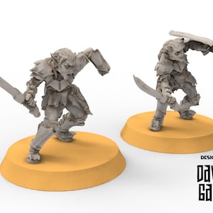 Goblin cave - Goblin warriors with swords, Dwarf mine, Middle rings miniatures pour wargame D&D, SDA...