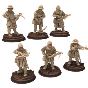 Medieval - Crossbowmen, 11 to 15th century Generic mercenary Medieval soldier, 28mm Historical Wargame, Saga... Medbury miniatures