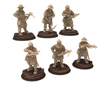 Medieval - Crossbowmen, 11 to 15th century Generic mercenary Medieval soldier, 28mm Historical Wargame, Saga... Medbury miniatures