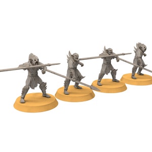 Goblin cave - Goblin warriors with spears, Dwarf mine, Middle rings miniatures pour wargame D&D, SDA...