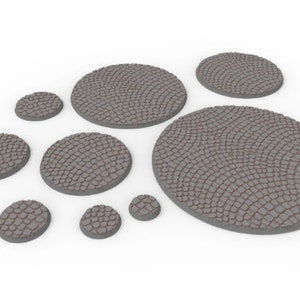 Civil - Lot of 25mm to 64mm round bases & textures usable for Oldhammer, saga, age of sigmar, confrontation, wargame...