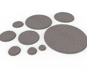 Civil - Lot of 25mm to 64mm round bases & textures usable for Oldhammer, saga, age of sigmar, confrontation, wargame...