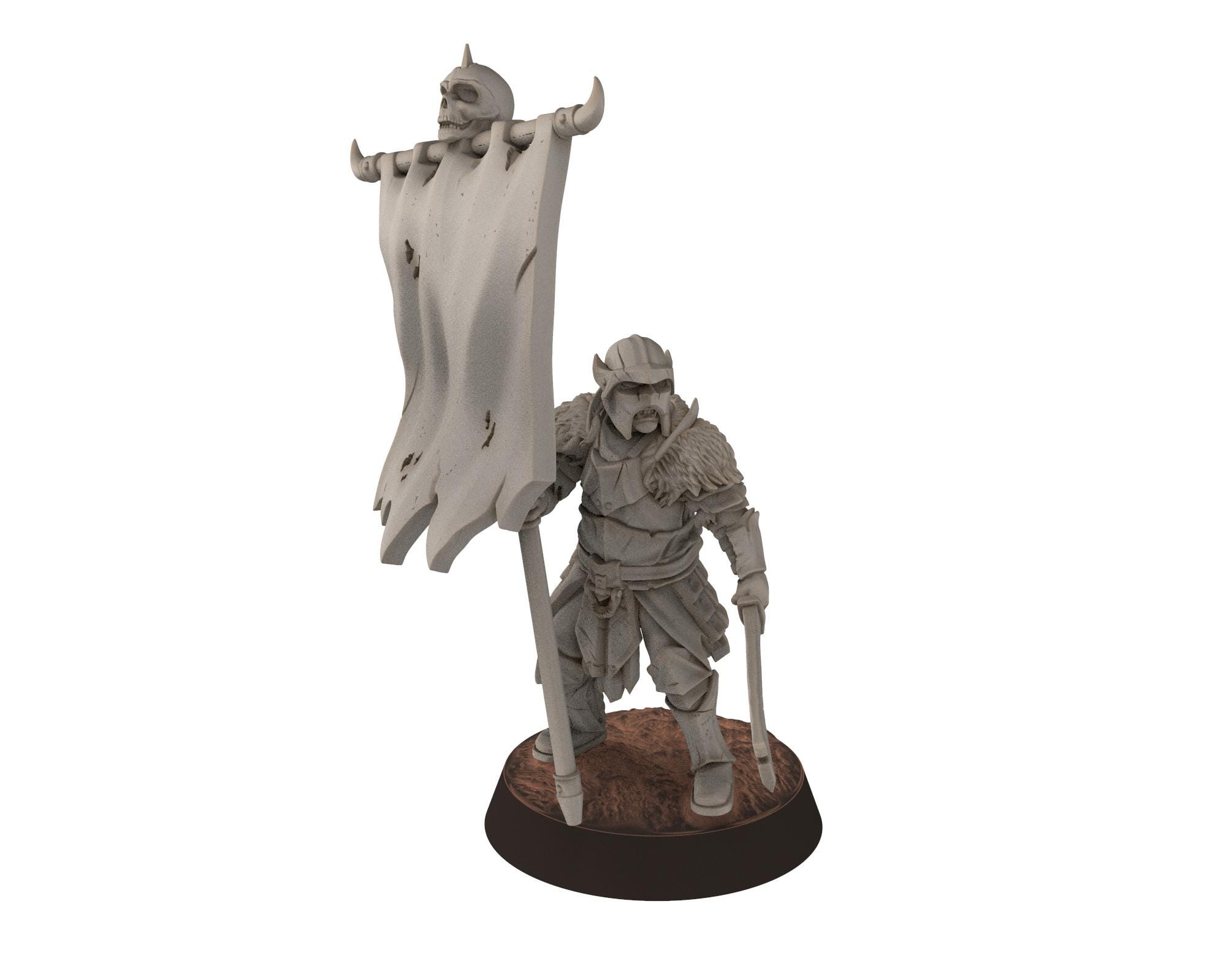 Orc horde - Banner Bearer warriors warband -  Quatermaster3D
