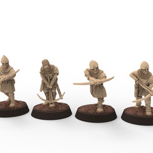 Medieval - Light crossbowmen, 11th century, Medieval soldiers, 28mm Historical Wargame, Saga... Medbury miniatures