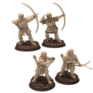 Medieval - Bowmen, 11 to 15th century, Generic Medieval ranged archers longbow, 28mm Historical Wargame, Saga... Medbury miniatures