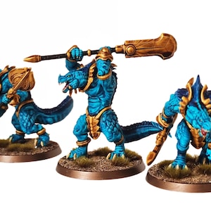 Templo perdido: hombres lagarto Caiman Hero utilizables para juegos de guerra, Oldhammer, batalla, rey de las guerras, novena edad, mazmorras y dragones
