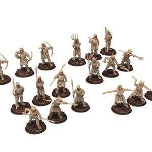 Medieval - Paquete del Ejército Campesino Levy, Levy genérico del siglo 9, 10, 11, 12, 13, Juego de guerra histórico de 28 mm, Saga... Miniaturas de Medbury