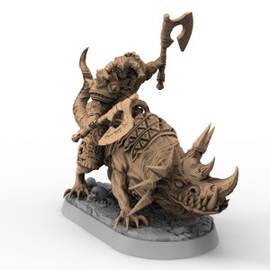 Wilde Jäger - Balthazar Doublefang auf Gehörnter Wolf, Der Orden von Greybone, Tagesanbruch-Miniaturen