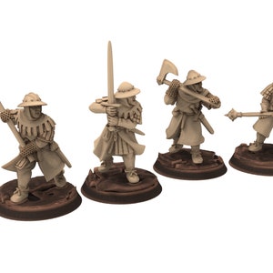 Medieval - Men-at-arms, 2 handed wp 12 to 15th century, Medieval soldier 100 Years War, 28mm Historical Wargame, Saga... Medbury miniatures