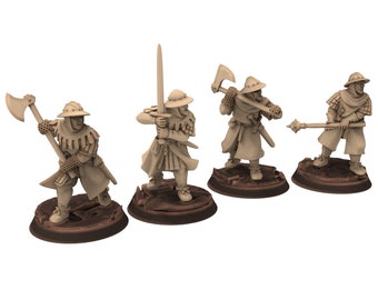 Medieval - Men-at-arms, 2 handed wp 12 to 15th century, Medieval soldier 100 Years War, 28mm Historical Wargame, Saga... Medbury miniatures
