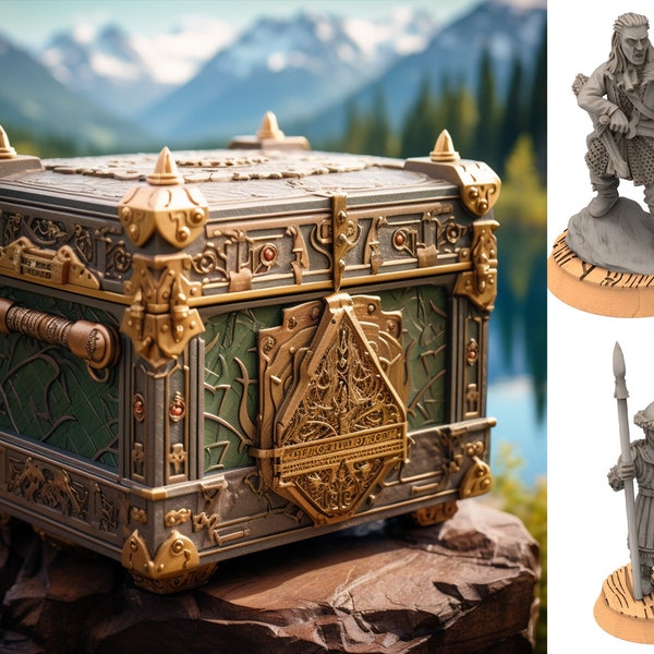 Lakecity - Mystery box lake, mountain, dragon, city, Discounted surprise army starter, Middle rings miniatures for wargame D&D, Lotr...