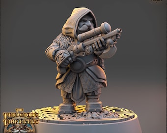 The Tenacious Tinkerers of Todthaven - Dwarves - Albrecht Geargrinder sightglass gunner, daybreak miniatures, Pathfinder, Dungeons & Dragons