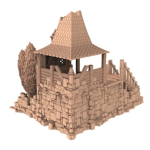 Medieval Town scenery building - House Ruin II - PLA for Oldworld, Dungeon & Dragons, Frostgrave, Age of fantasy battle skirmish wargame