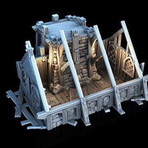 Medieval Town scenery building - Ruin 2 - PLA for Oldworld, Dungeon & Dragons, Frostgrave, Age of fantasy battle skirmish wargame