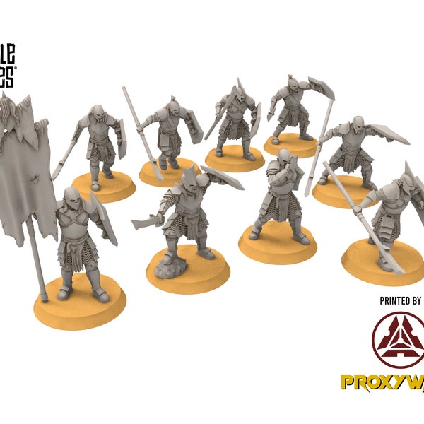 Orc horde - Super orcs spearmen, Orc warriors warband, Middle rings miniatures pour wargame D&D, SDA...