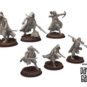 Rivandall - Bloody Elven Exiled wanderers, Last Hight elves from the West, Middle rings Davales miniatures pour wargame D&D, SDA...