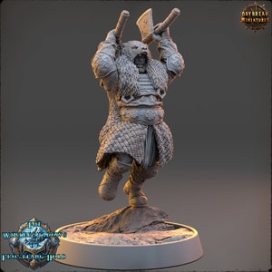 Vikingos - Leifr Thunderheart - The Wintershadows of Frostfang Hold, miniaturas del amanecer, para Wargames, Pathfinder, Dungeons & Dragons