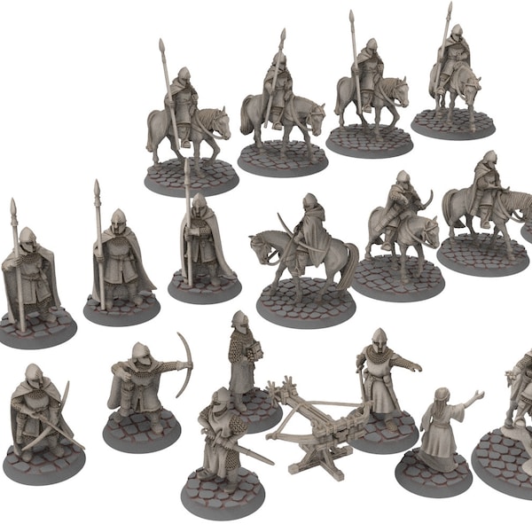 Gandor - Citadel guard Large Army bundle, Defender of the city wall, miniature for wargame D&D, Lotr... Medbury miniatures