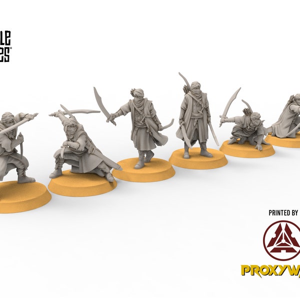 Harad - Desert warriors, Southern Elite ninja, Berber nomads, Harad Bedouin Arabs Sarazins miniatures for wargame D&D, Lotr...