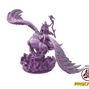 The Untamed Frontier - Enemy - Vulture Coven Witch - Mounted (Large - 50 mm), Flesh of Gods, for Wargames, Dungeons & Dragons TTRPG