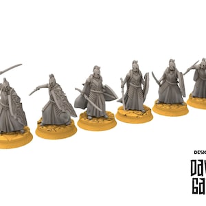 Rivandall -  Bloody elves with sword and shield, Last Hight elves from the West, Middle rings Davales miniatures pour wargame D&D, SDA...