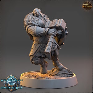 Vikingos - Thormund Warfury - The Wintershadows of Frostfang Hold, miniaturas del amanecer, para Wargames, Pathfinder, Dungeons & Dragons