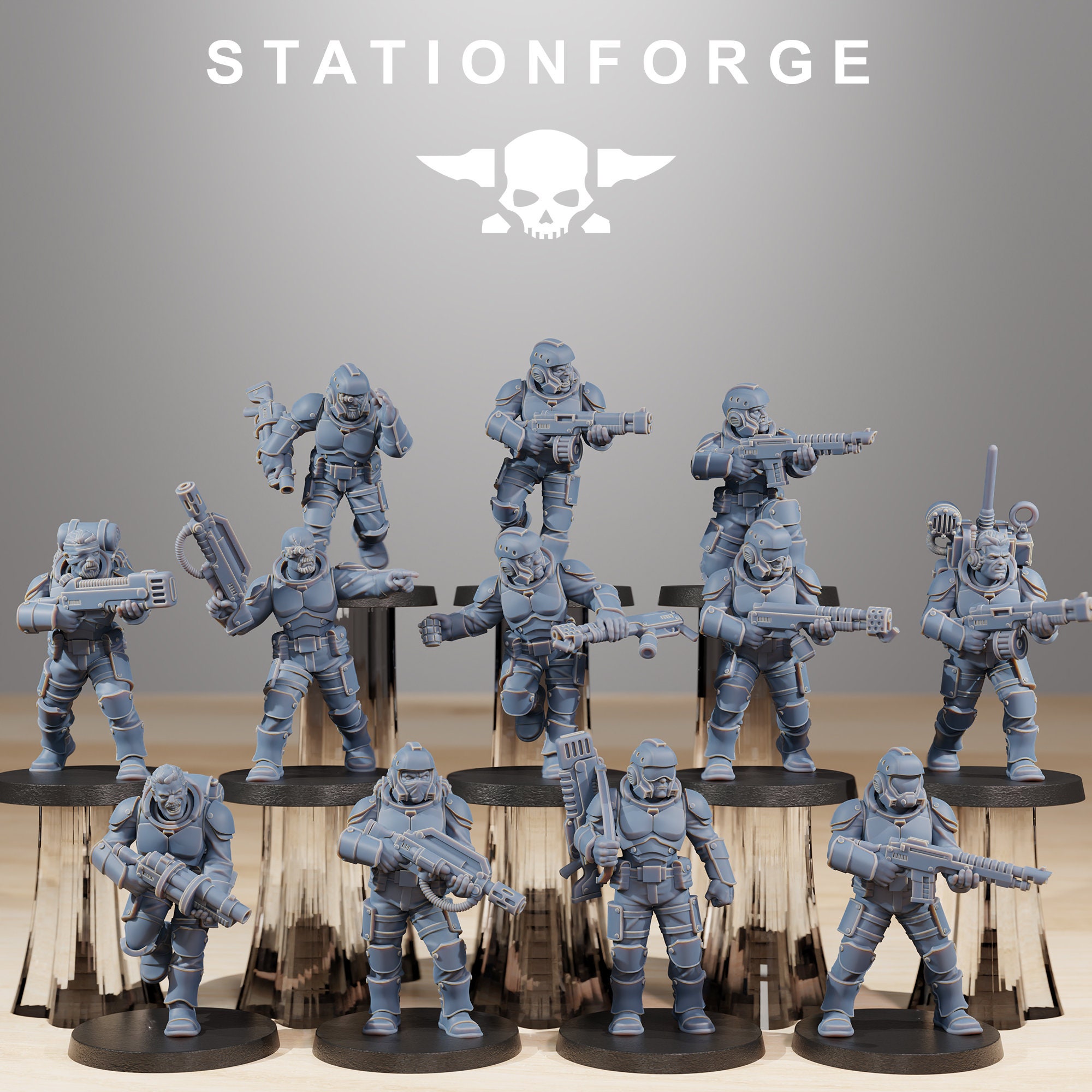 Vaskar - Infantry Builder kit, mechanized infantry, post apocalyptic empire, usable for tabletop wargame.