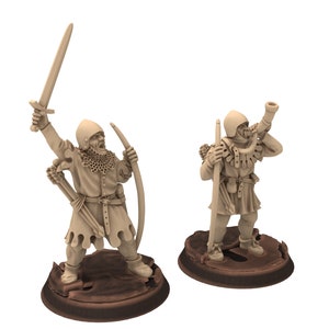 Medieval - Bowmen Captain, 11 to 15th century, Generic Medieval ranged archers longbow, 28mm Historical Wargame, Saga... Medbury miniatures
