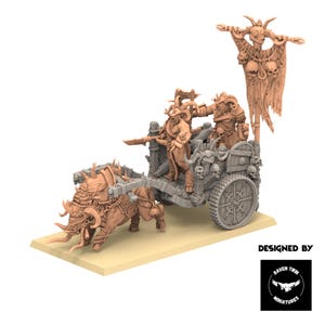 Beastmen - Chariot of war warriors of Chaos - Raven Twins