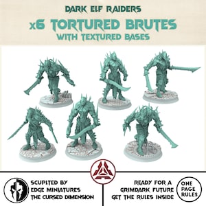 Dark city - Tortured Brutes, grotesque abominations, Modular convertible 3D printed miniatures Dark eldar drow