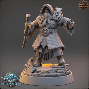 Vikingos - Vidarr Frostwind - The Wintershadows of Frostfang Hold, miniaturas del amanecer, para Wargames, Pathfinder, Dungeons & Dragons