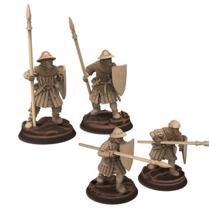 Medieval - Men-at-arms, Spearmen 12 to 15th century, Medieval soldiers 100 Years War, 28mm Historical Wargame, Saga... Medbury miniatures