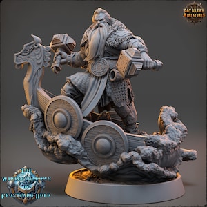 Vikingos - Baldur Stormstriker - The Wintershadows of Frostfang Hold, miniaturas del amanecer, para Wargames, Pathfinder, Dungeons & Dragons