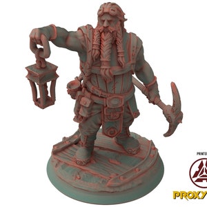 The Hadonium Mines - NPC - Dwarf Miner 01 (25 mm), chaos and carnage, Enemy, Flesh of Gods, for Wargames, Dungeons & Dragons TTRPG