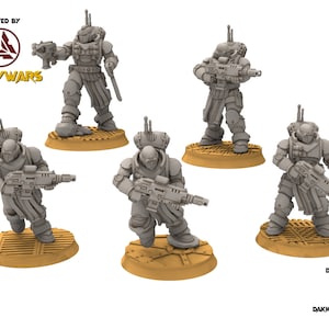 Legio Prima - Tacet Vestiga Squad, mechanized infantry, post apocalyptic empire, usable for tabletop wargame.