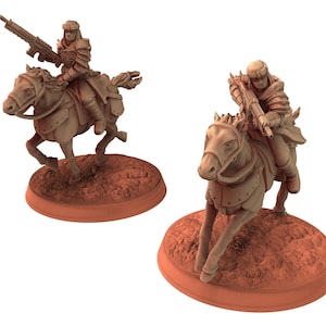 Desert Raiders - Główni kawalerzyści Imperialna straż postapokaliptyczna, nadająca się do futurystycznej gry wojennej, Dune, Star Wars Quatermaster 3D