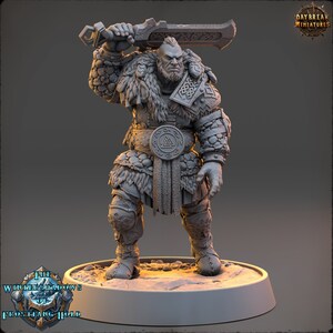 Vikingos - Eirik Frostbeard - The Wintershadows of Frostfang Hold, miniaturas del amanecer, para Wargames, Pathfinder, Dungeons & Dragons