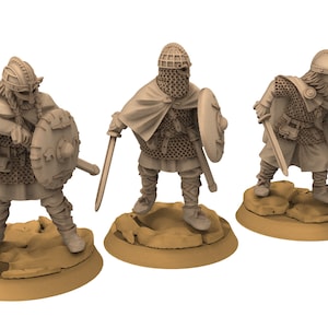 Vendel Era - Swordmen, Warriors Warband, Germanic Tribe, 7 century, miniatures 28mm, Infantry for wargame Historical... Medbury miniature