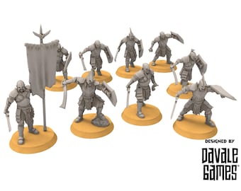 Orc horde - Super orcs swordsmen, Orc warriors warband, Middle rings miniatures pour wargame D&D, SDA...