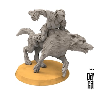 Orcs horde - Savage Warg wolves, Orc warriors warband, Middle rings miniatures pour wargame D&D, SDA...