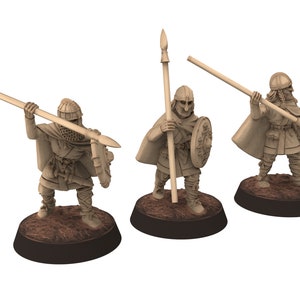 Vendel Era - Spearmen Warriors fighting, Germanic Tribe Warband, 7 century, miniatures 28mm for wargame Historical... Medbury miniature