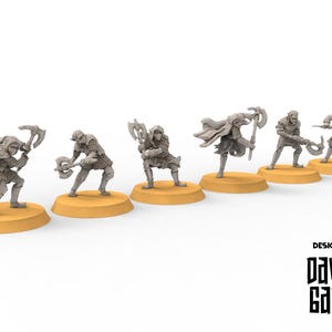 Goblin cave - Elite Goblin rangers with large axes, Dwarf mine, Middle rings miniatures for wargames, D&D, SDA...