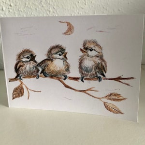 Doppelkarte "Die drei Spatzen"