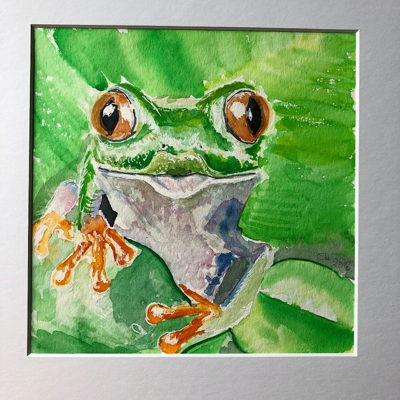 Original-Aquarell Frosch Bild 1