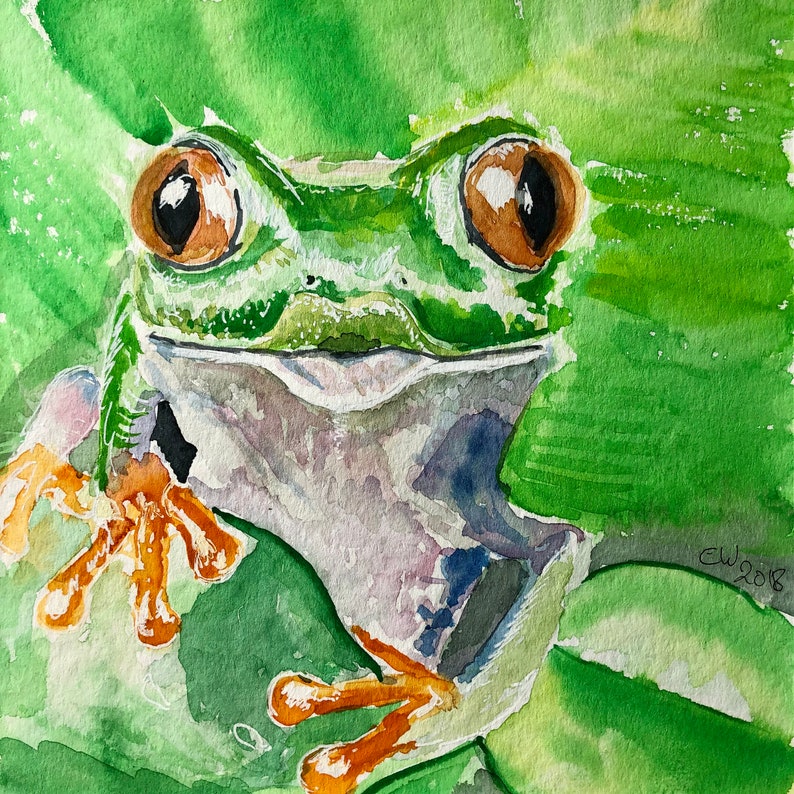 Original-Aquarell Frosch Bild 2