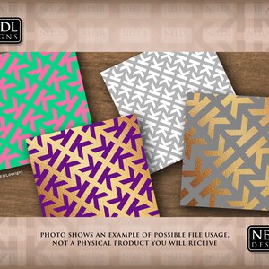 Geometric Letter 'K' Repeat Pattern Cut File | Stencil Personalized ...