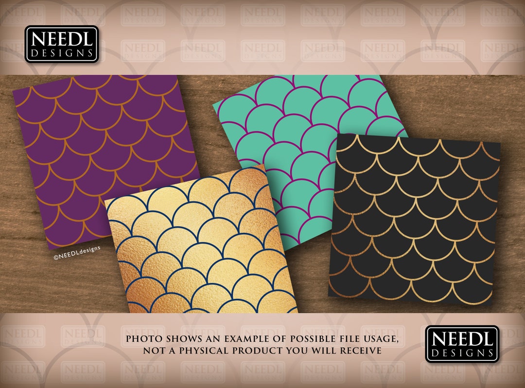 Scallop Shell Pattern Cut File | Mermaid Scales Stencil Vectored Art ...