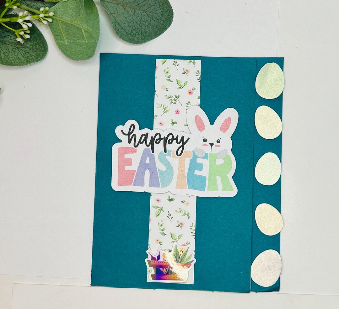 Easter Eggs Shimmer Pastels & Floral 3D Custom Blank Greeting Card - 7 ...